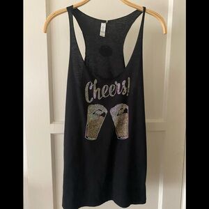 Bling Cheers with Beer ladies tank top